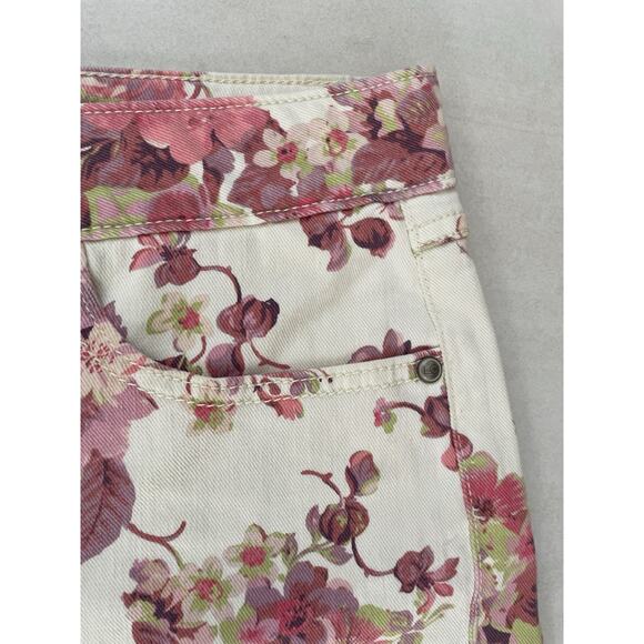 Lauren Conrad Shorts Denim Jean Multicolor Floral Crochet Stretch - Picture 5 of 14